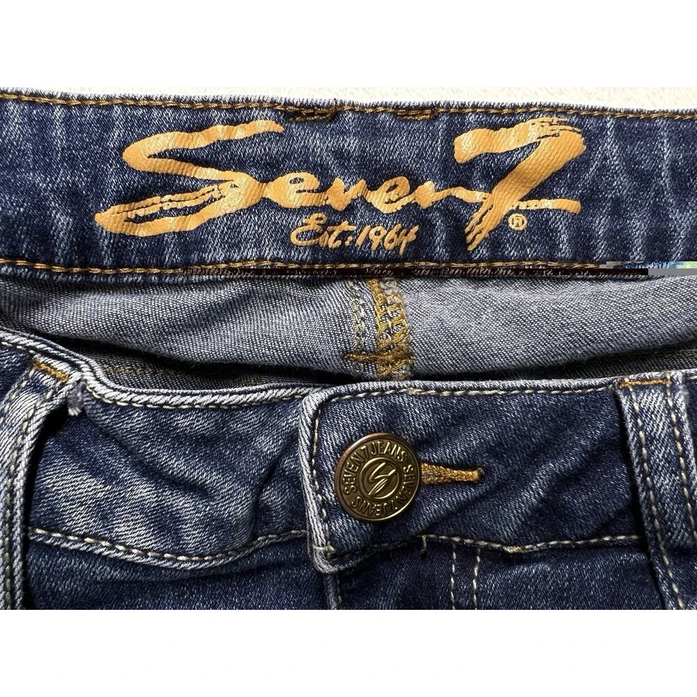 Seven 7 Rhinestone Jeans Women’s Size 12 Boot Cut Flare Leg Medium Rise